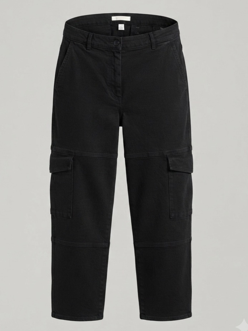 Aritzia Wilfred Free Maeve Cargo Pants Black Twill Utility Straight Leg Size 6